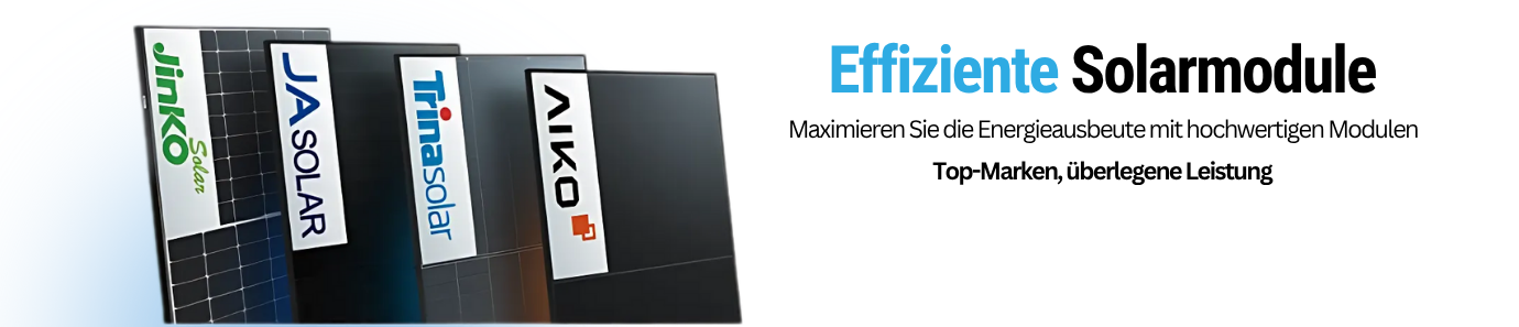 Effiziente Solarmodule von Jinko, JA Solar, Trina Solar und Aiko