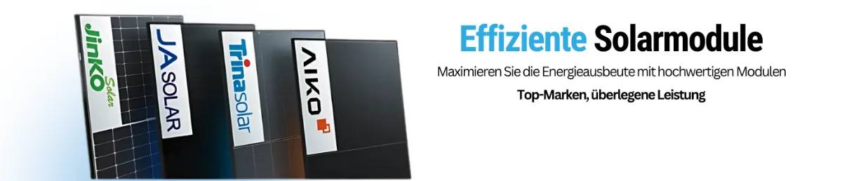 Effiziente Solarmodule von Jinko, JA Solar, Trina Solar und Aiko