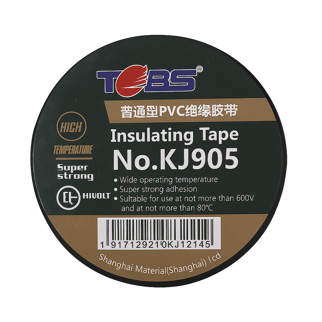 Isolierband PVC TOBS KJ905 schwarz 19mm x 20m (XXL)