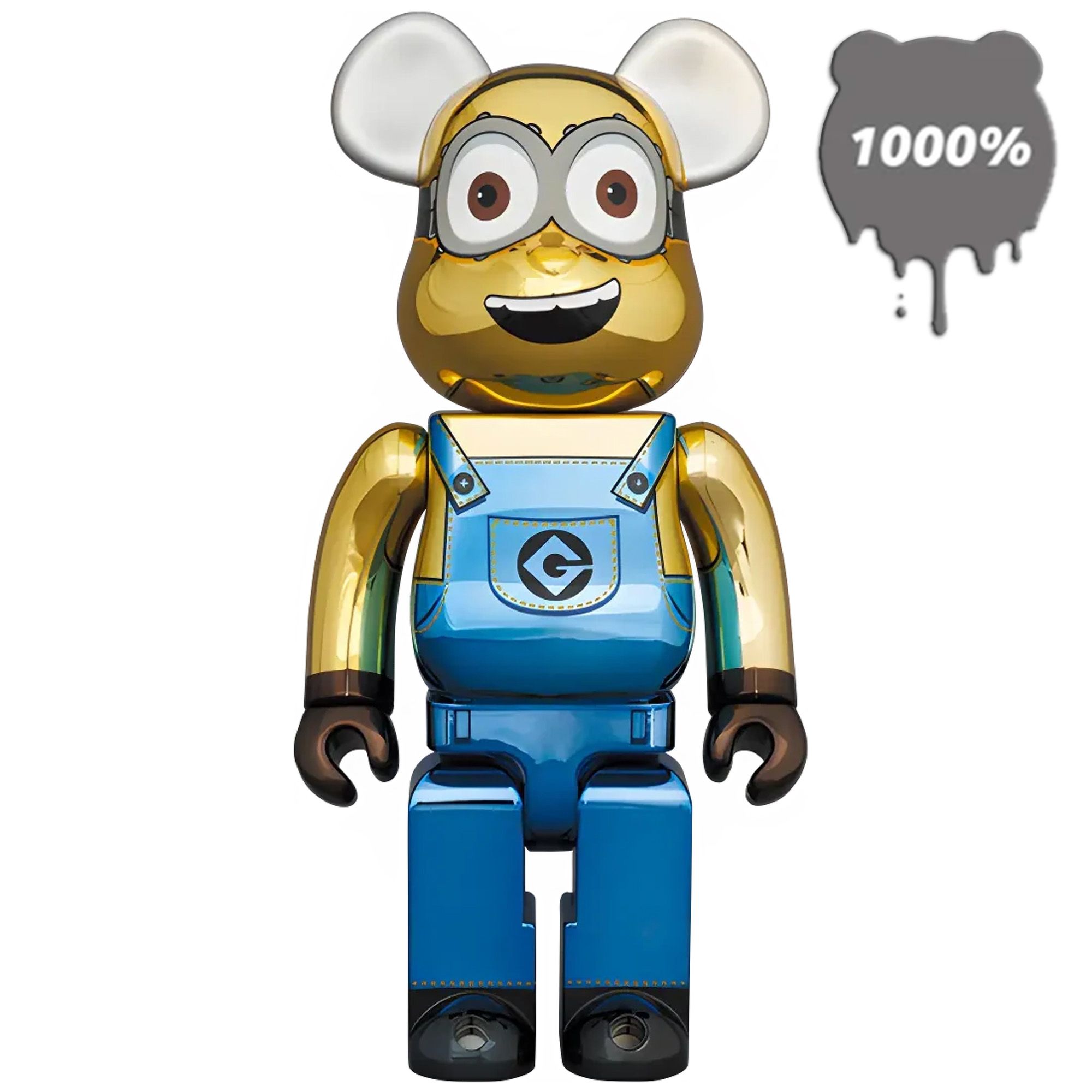 BE@RBRICK 1000% 1000% MINIONS DAVE CHROME - Medicom Toy Designer Figur 70cm NEU OVP