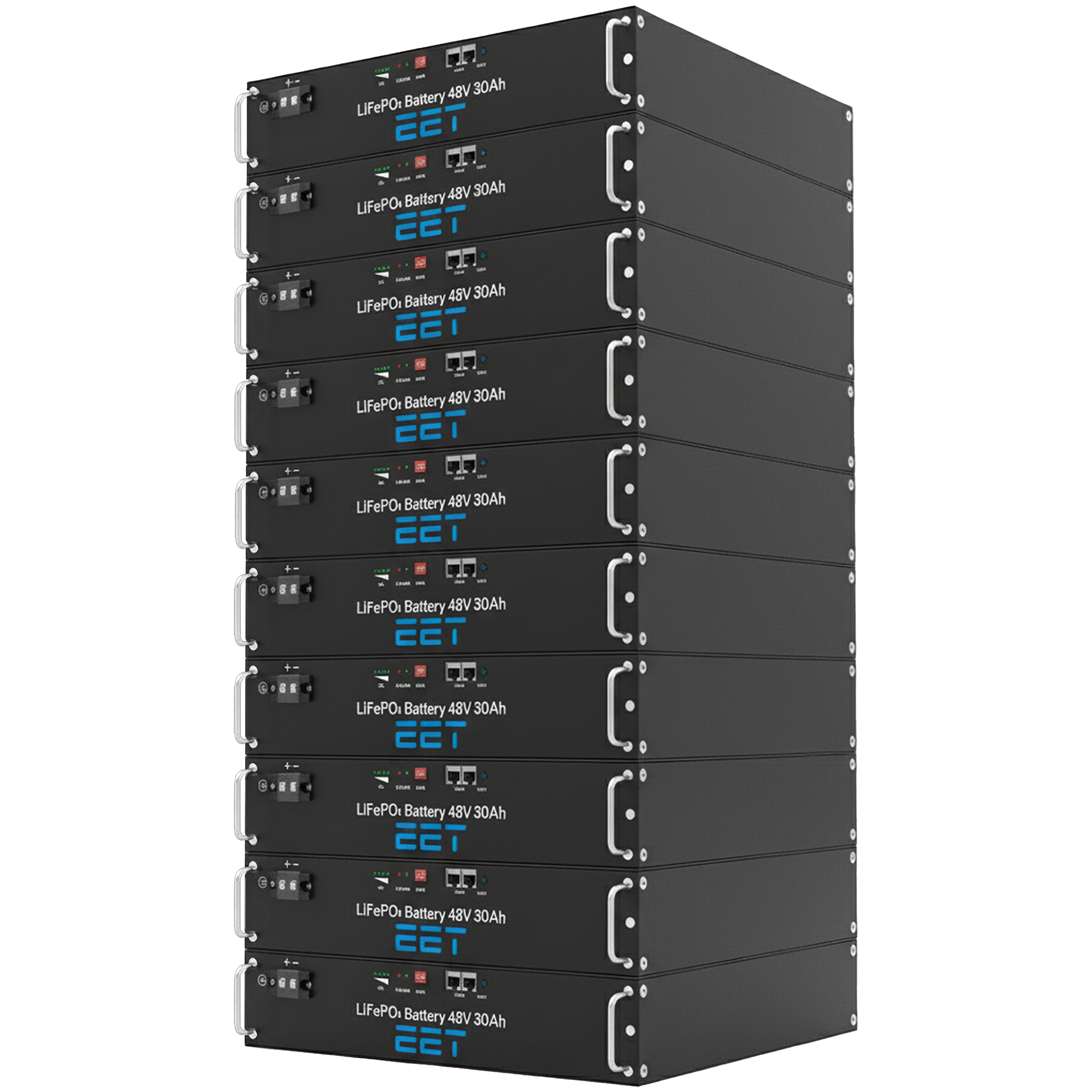 EET Batteriespeicher ET1440 14,4 kWh 300 Ah 48V (19" Rack)