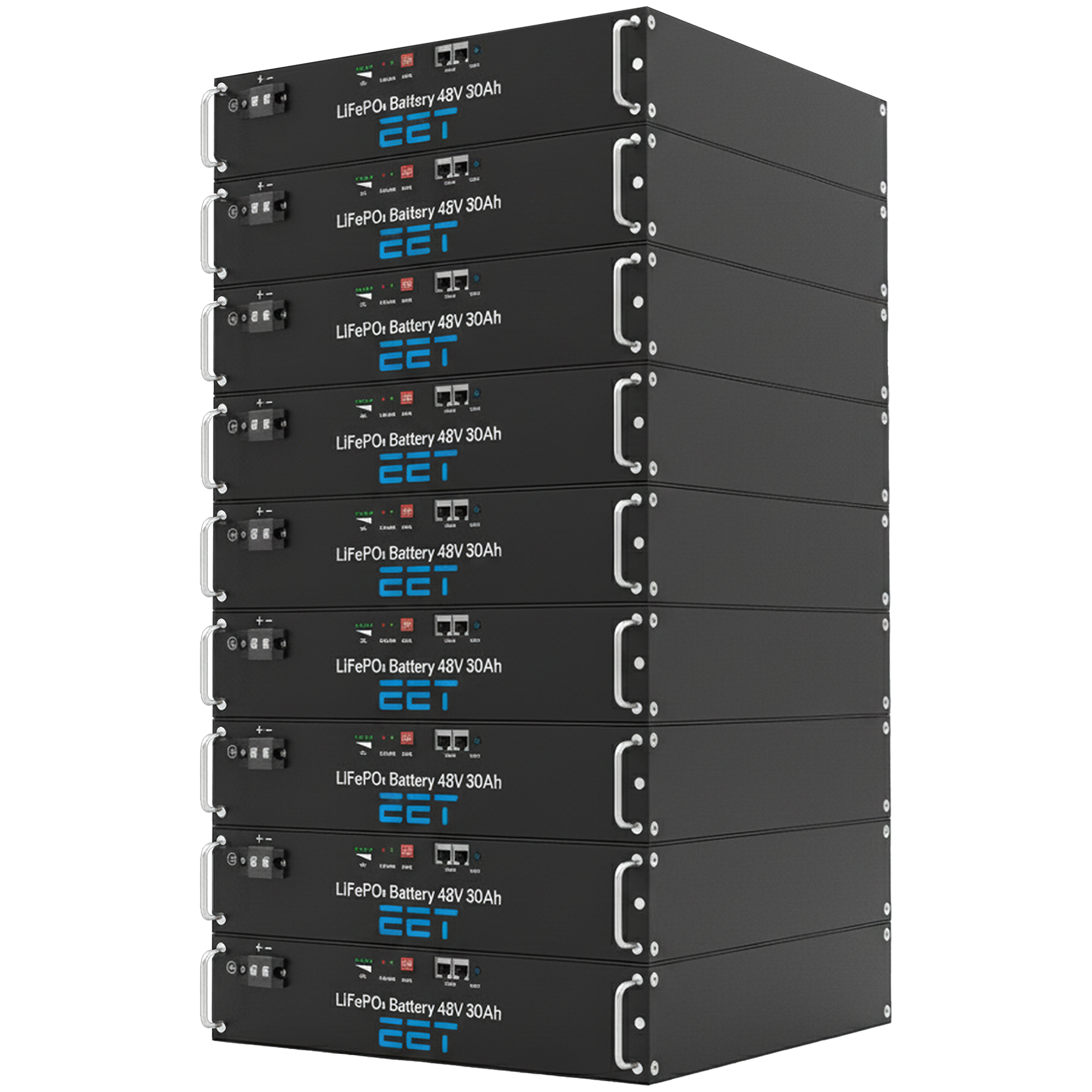 EET Batteriespeicher ET1296 12,96 kWh 270 Ah 48V (19" Rack)