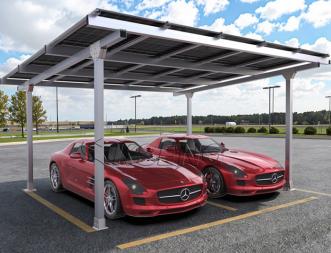QENERA CP2-3x5-WQ020-S Carport-Solar silber - Doppelcarport