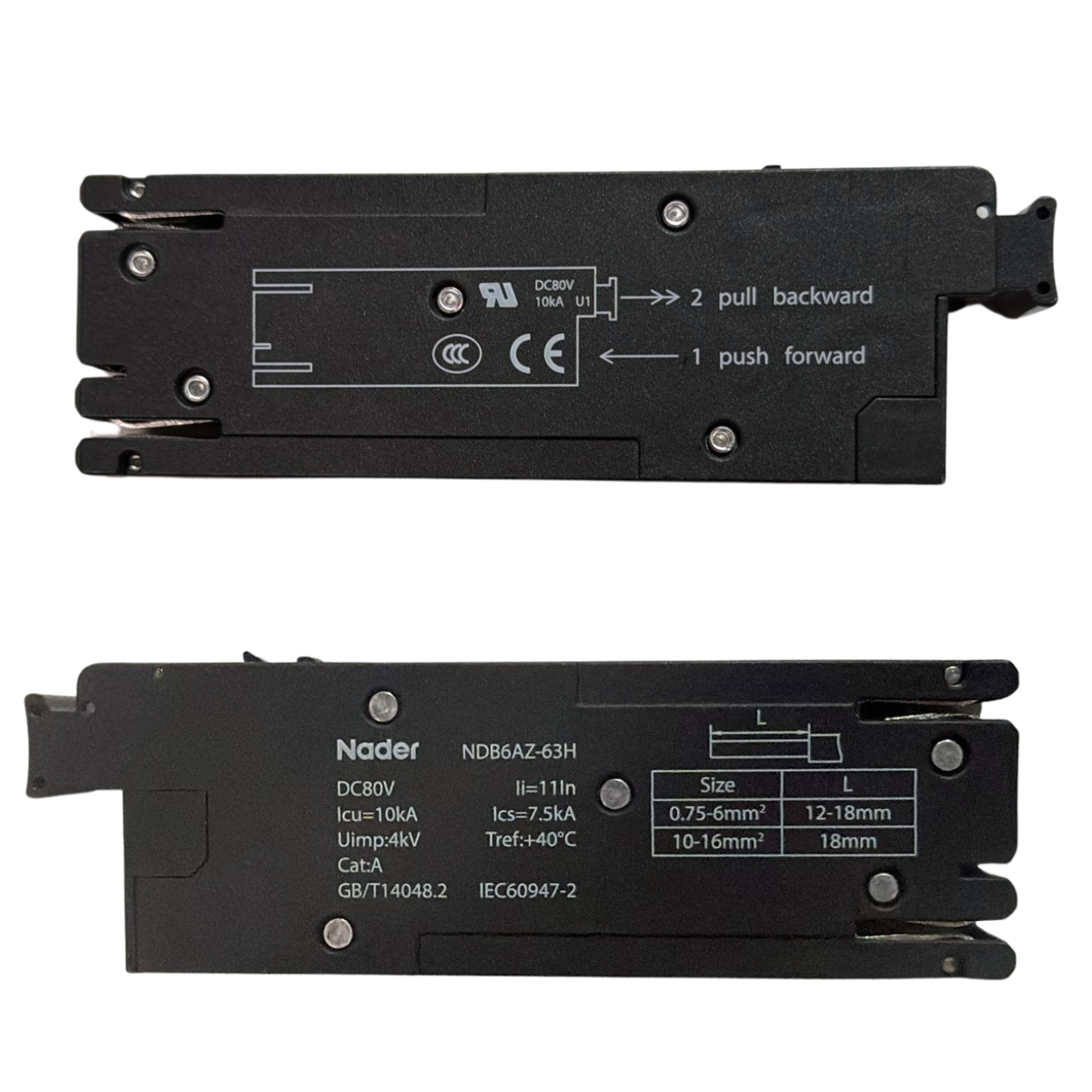 Nader NDB6AZ-63H 20A DC Leitungsschutzschalter 80V 10kA 1P DIN-Schiene