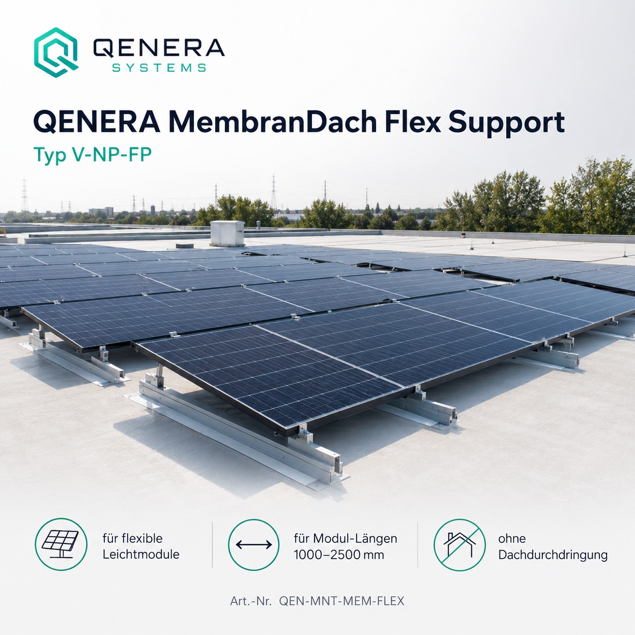 QENERA V-NP-FP Montagesystem-MembranDach - Flex Support – Halterung für flexible