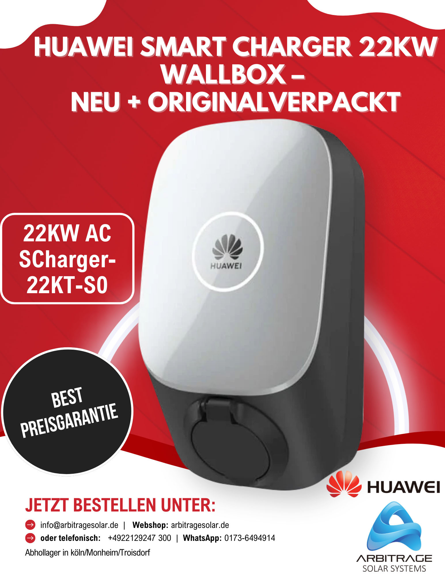 Huawei Smart Charger 22 kW AC-Wallbox SCharger-22KT-S0