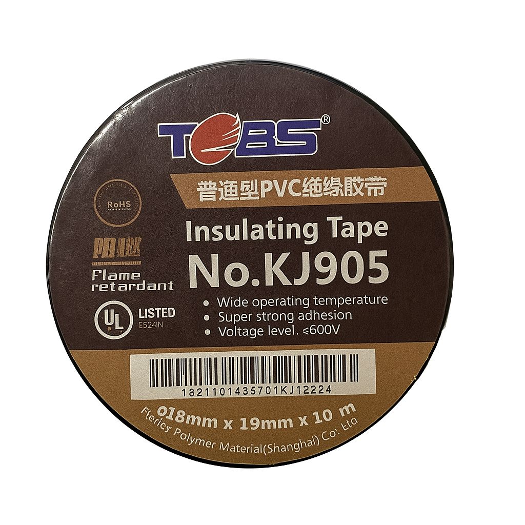 Isolierband PVC TOBS KJ905  schwarz 19mm x 10m