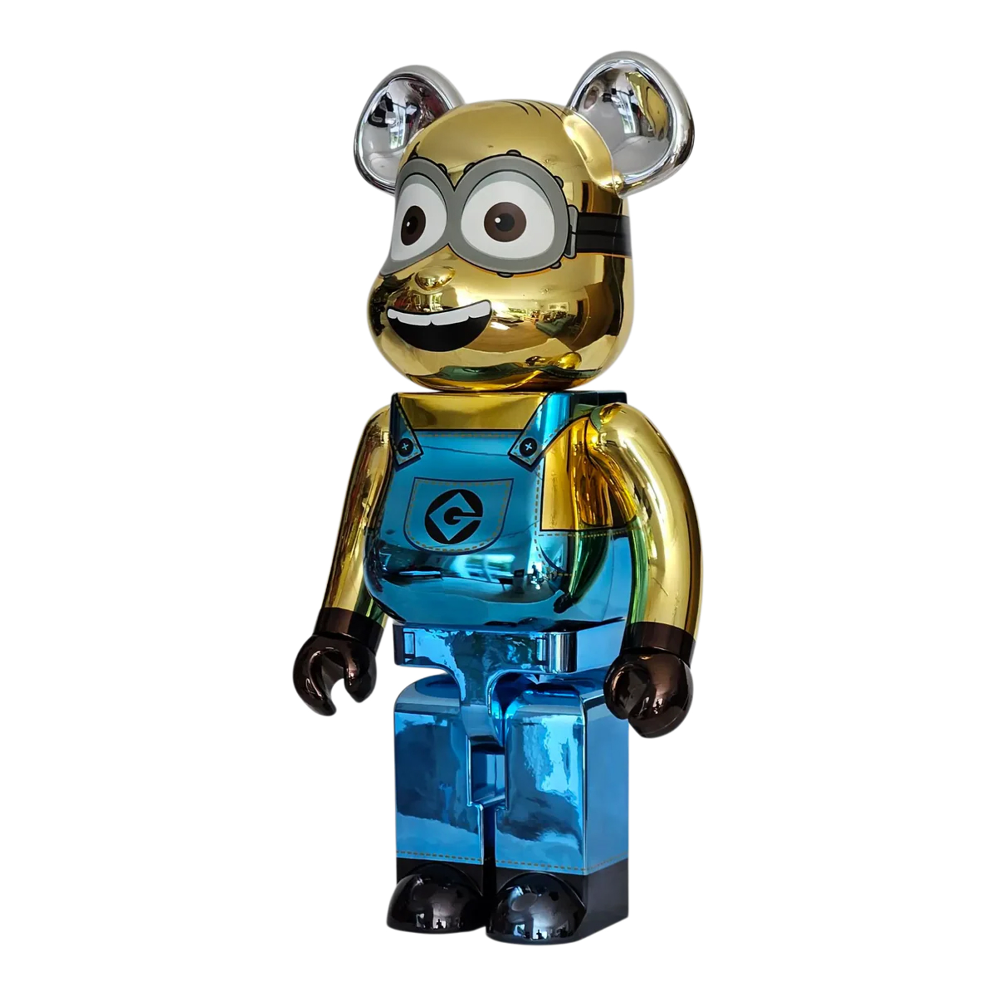 BE@RBRICK 1000% 1000% MINIONS DAVE CHROME - Medicom Toy Designer Figur 70cm NEU OVP