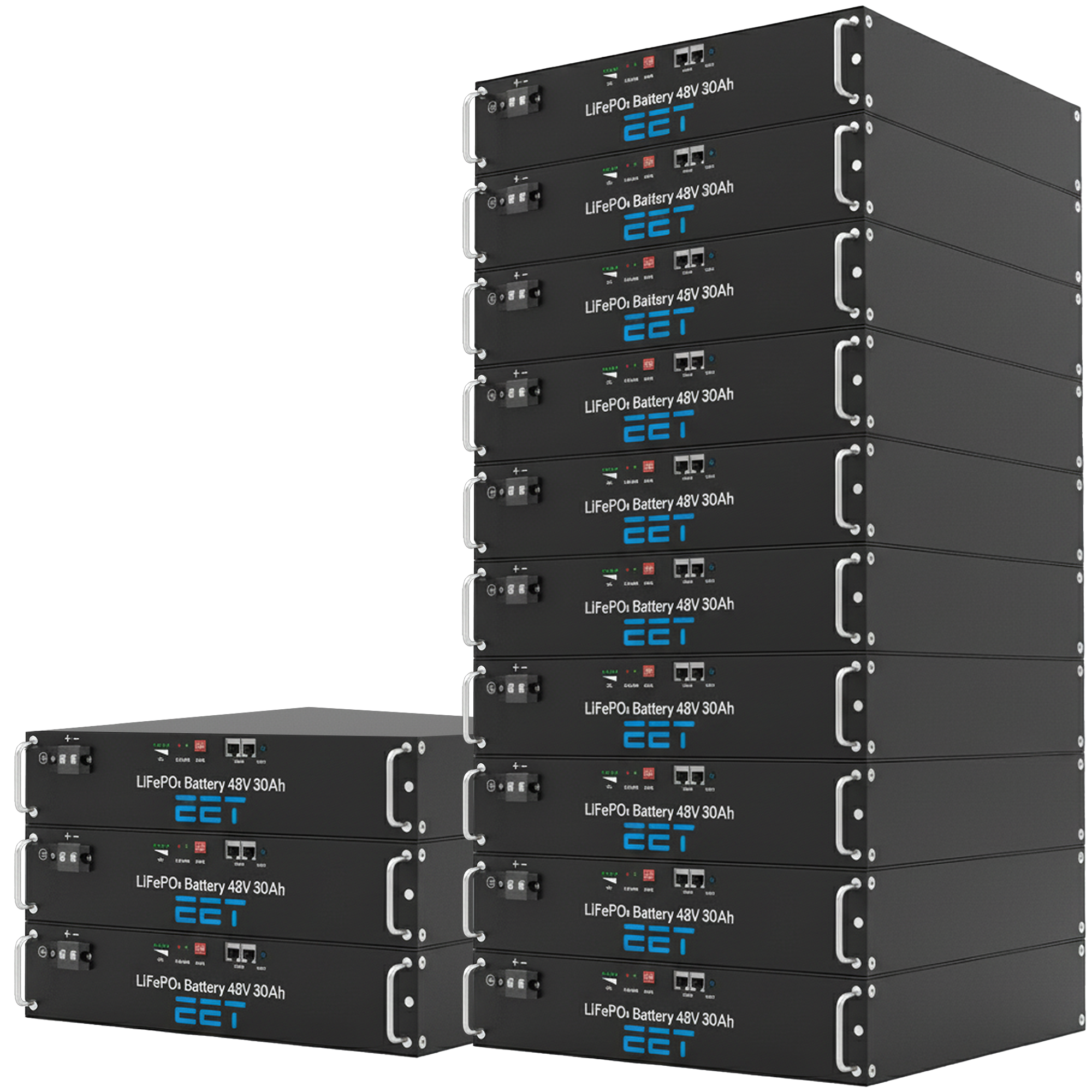 EET Batteriespeicher ET1872 18,72 kWh 390 Ah 48V (19" Rack)