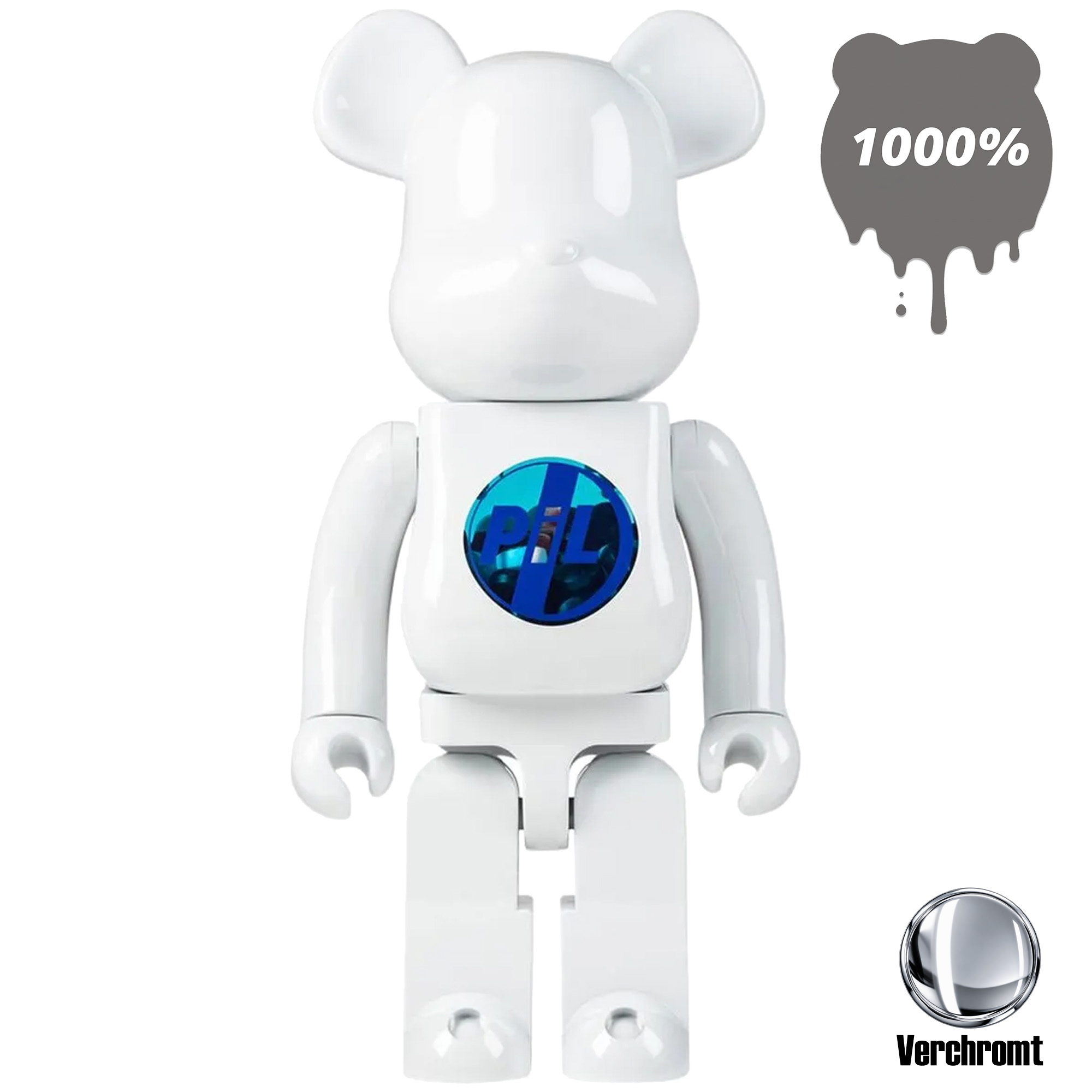 BE@RBRICK 1000% PIL CHROME - Medicom Toy Designer Figur 70cm NEU OVP