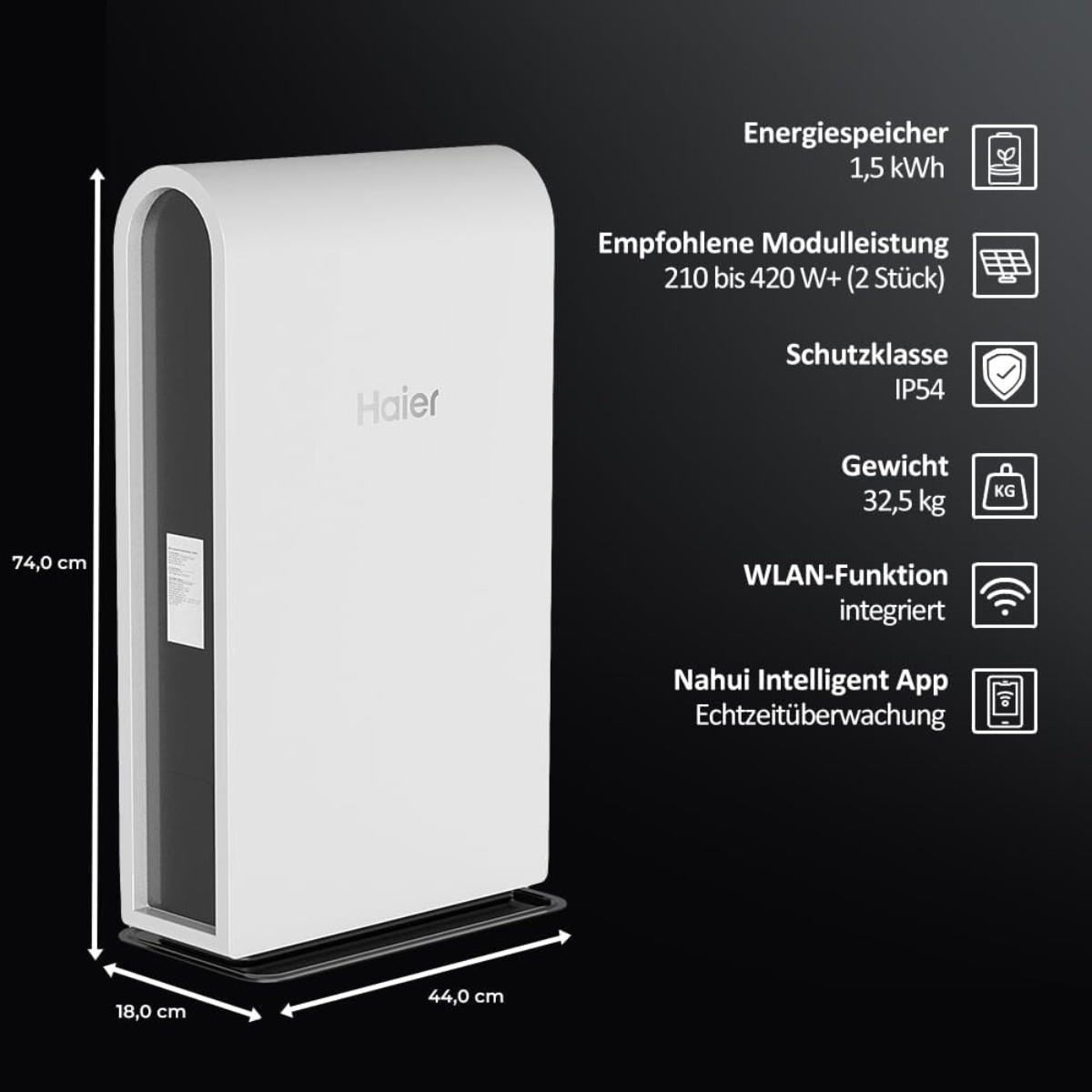 Kopie von HAIER HPS.2.5-800 AC Batteriespeicher All In One 2,5 kWh (2400W) 2560 Wh #1