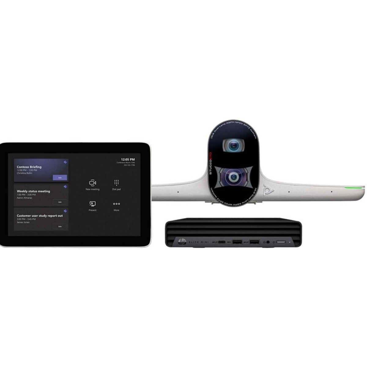 Poly Bundle Großes Raum Set für E70 EU Poly E70 Kamera GC8 Touch Steuerung Display,