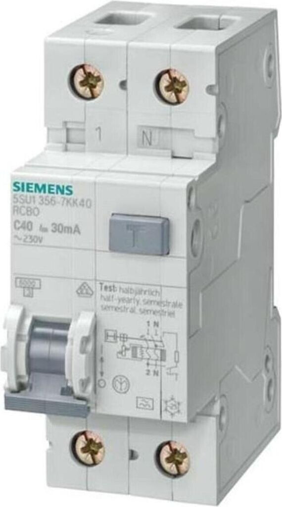FI/LS-Schutzschalter SIEMENS 5SU1 356-7KK10 RCBO C10 30mA 1-polig 230V AC gebraucht