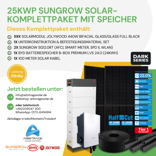 PV Komplettanlage (Sungrow) (25 kWp mit Speicher)