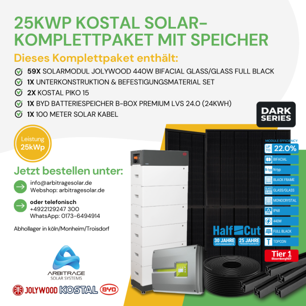 PV Komplettanlage (Kostal) (25 kWp mit Speicher)