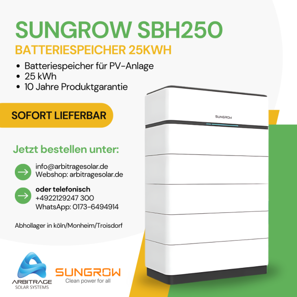 Sungrow SBH250 Batteriespeicher 25kWh