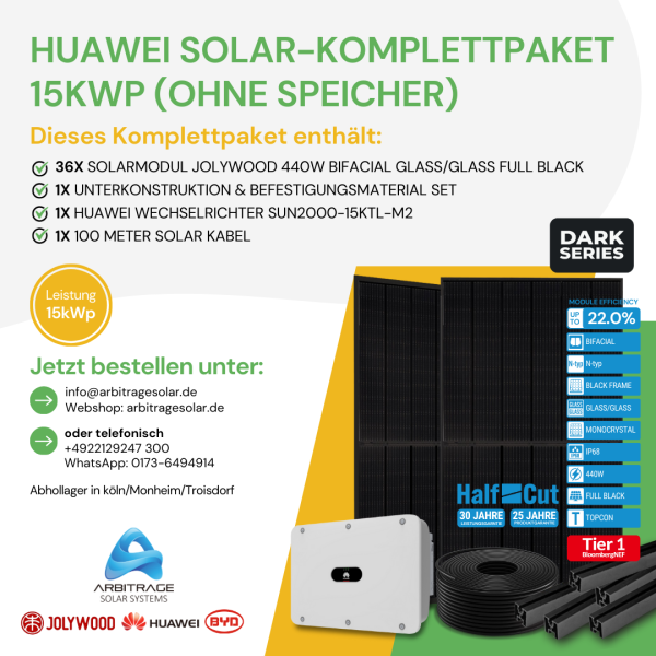 PV Komplettanlage (Huawei) (15 kWp ohne Speicher)