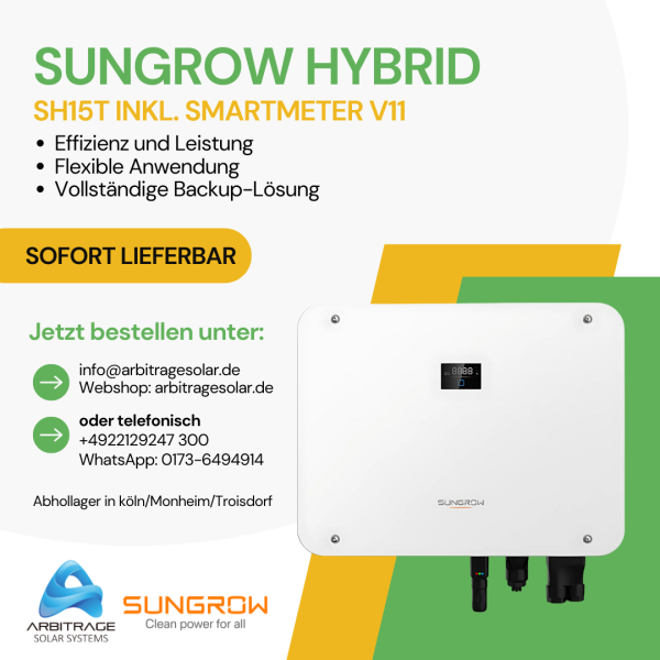 Sungrow Hybrid SH15T inkl. Smartmeter v11