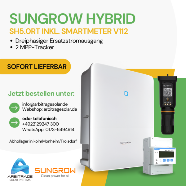 Sungrow Hybrid SH5.0RT inkl. Smartmeter v112