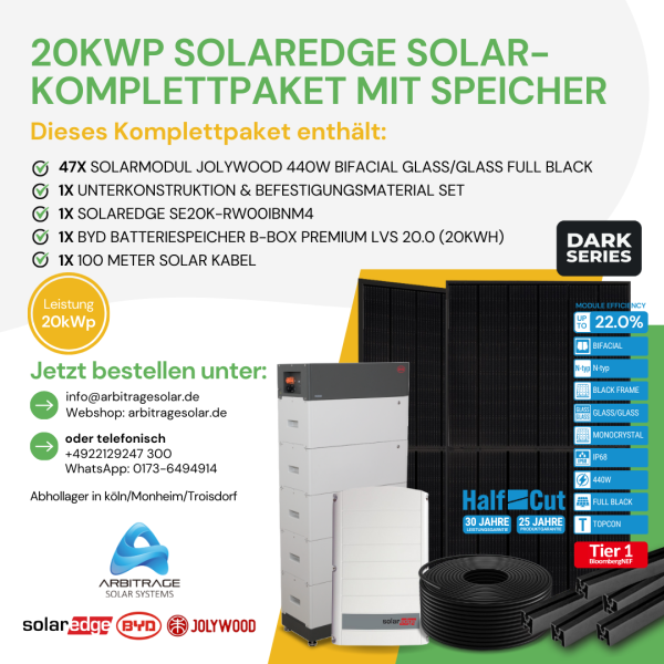 PV Komplettanlage (Solaredge) (20 kWp mit Speicher)