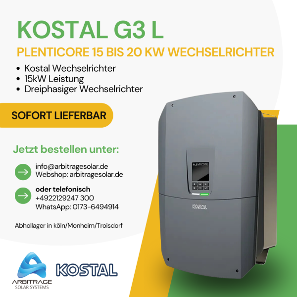 Kostal G3 L Plenticore 15 bis 20 kW Wechselrichter