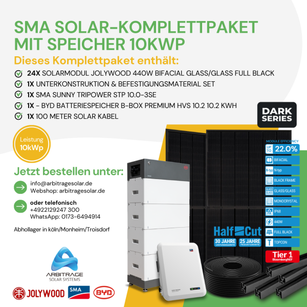 PV Komplettanlage (SMA) (10kWp mit Speicher)