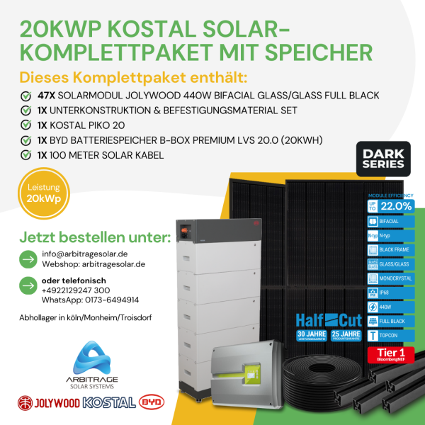 PV Komplettanlage (Kostal) (20 kWp mit Speicher)