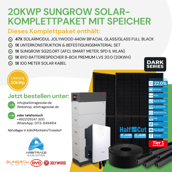 PV Komplettanlage (Sungrow) (20 kWp mit Speicher)