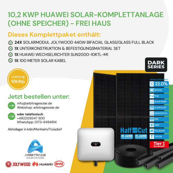 PV Komplettanlage (Huawei) (10 kWp ohne Speicher)