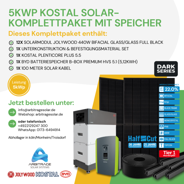 PV Komplettanlage (Kostal) (5 kWp mit Speicher)