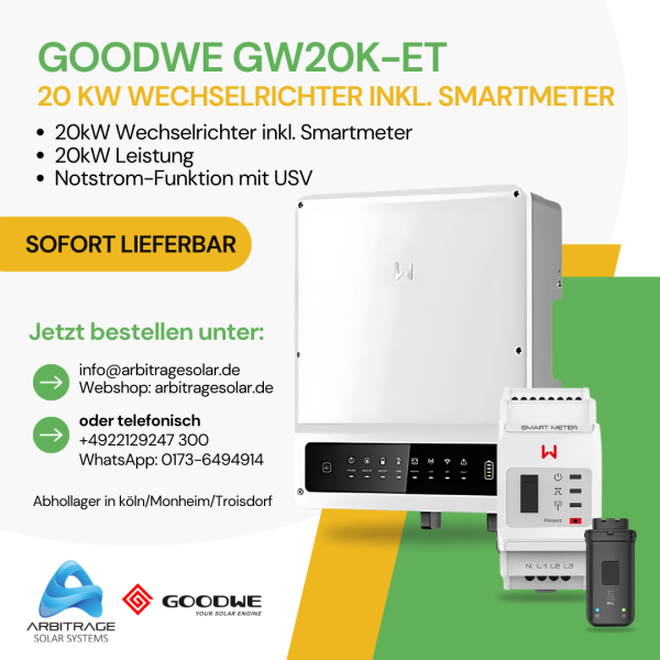 GoodWe GW20K-ET - 20 kW Wechselrichter inkl. Smartmeter