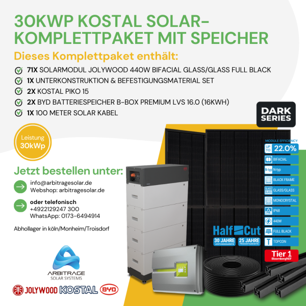 PV Komplettanlage (Kostal) (30 kWp mit Speicher)